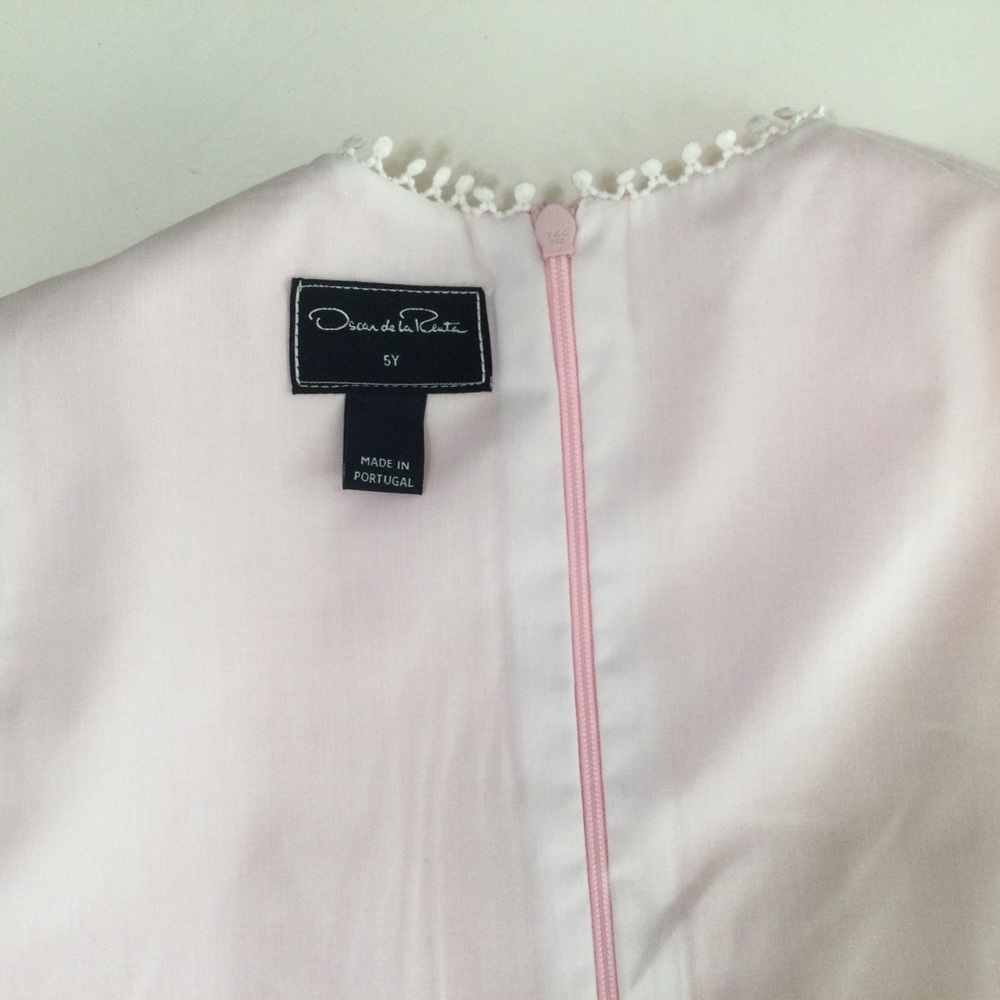 Oscar De La Renta Girls Linen Drop Waist Dress - Picture 5 of 6